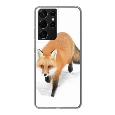 Produktbild von MuchoWow® Handyhülle Schutzhülle Hülle für Samsung Galaxy S21 Ultra Fuchs - Schnee - Winter Silikon Softcase Handy Hülle - Mobiltelefon