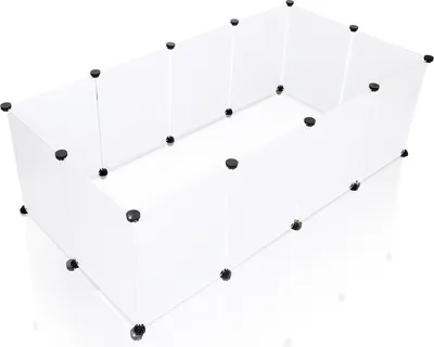 Obrázek produktu pro Jopassy výběh 12 kusů 35x45 cm pro malá zvířata variabilní konstrukce ohrádka výběh snadná montáž bílá
