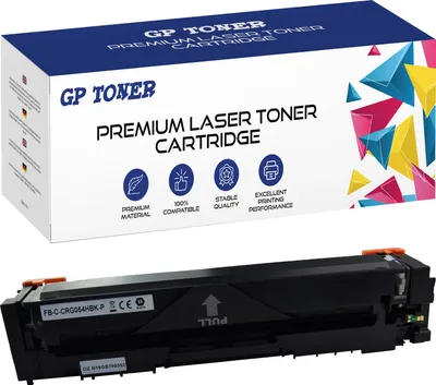 A product shot of a toner cartridge box and the toner cartridge itself, presented against a white background.