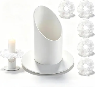 Productafbeelding van Druppelbescherming - Communiekaars - Doopkaarsenstandaard met 4 cm diameter - Kandelaar - Doopkaars