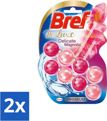 Produktbild von Bref Deluxe Magnolia – Toilettenblock – s Dufterlebnis – 2 Toilettenblöcke - Vorteilspack - 2 Stücke