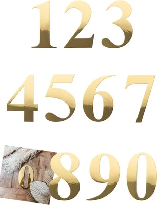 Produktbild von Zahlen Aufkleber Gold Sticker Zahlen goldfarben 15 cm -
