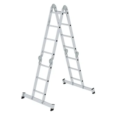 Produktbild von Günzburger Mehrzweckleiter Aluminium 2x3 / 2x4 Sprossen geklappt H350xB1230xT250mm - 31314