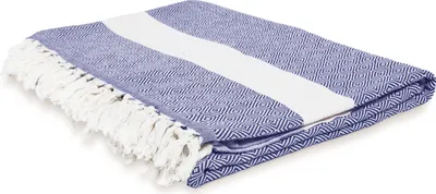 Produktbild von Lumaland Baumwolldecke 200x240cm Tagesdecke aus 100% Baumwolle Marine Blau