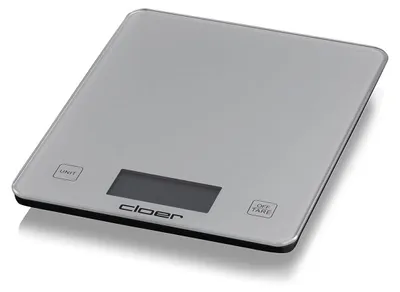 Productafbeelding van Cloer 6878, Elektrische keukenweegschaal, 10 kg, precisie 5 gram, zilverkleurig, met glazen oppervlak