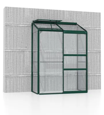 Produktbild von Vitavia Anlehn-Gewächshaus "Styx 900" smaragd 0,9 m² 3 mm ESG