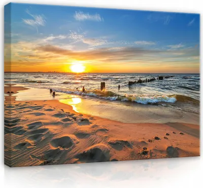 Obrázek produktu pro Plátno obraz moře pláž příroda krajina 120x80 cm XXL moderní plátno obraz na plátně obrazy plátno obraz nástěnný obývací pokoj ložnice