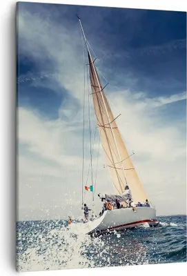 Produktbild von Bild auf Leinwand - Leinwandbild - Einteilig - Segeln Yacht Reise - 50x70cm - Wand Bild - Wanddeko - Wandbilder - Leinwanddruck - Wanddekoration - Leinwand bilder - Wandbild - PA50x70-2797