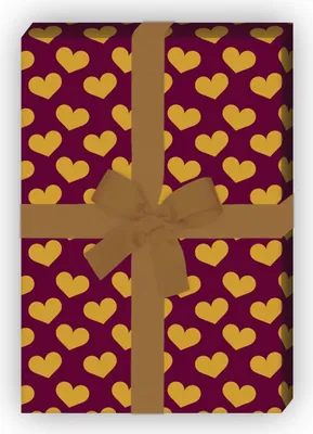 Produktbild von Romantisches Liebes Geschenkpapier mit gestreuten Herzen auf lila - G7632, 32 x 48cm