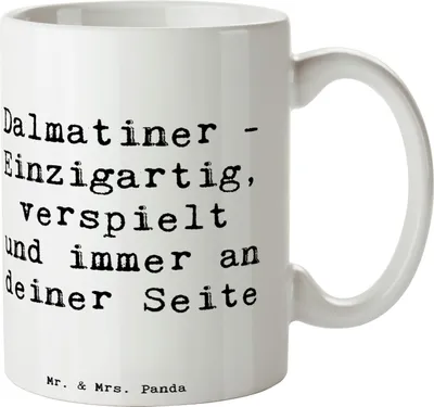 Produktbild von Mr. & Mrs. Panda Kaffeepott Spruch Dalmatiner Freund - Weiß - Geschenk, Teepott, Becher, Hundeliebe, Henkelpott, Hunderassen, Familienhund, Trinkbecher, Pflege, Tasse