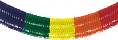 Produktbild von Papstar Großraumgirlande Fransen Rainbow 10m