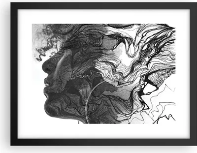 Produktbild von Gerahmtes Poster - Schwarzer Rahmen - Frau Linie Kunst. - 40x30 cm - Wand Bild - Wanddeko - Wandbilder - Kunstposter - Wandposter - Bilderrahmen - Bilder - Kunstdruck - P2BAA40x30-4687
