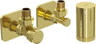 Produktbild von Mexen G05 Thermostat-Set, Eckausführung mit Verkleidung, gold - W901-958-909-50
