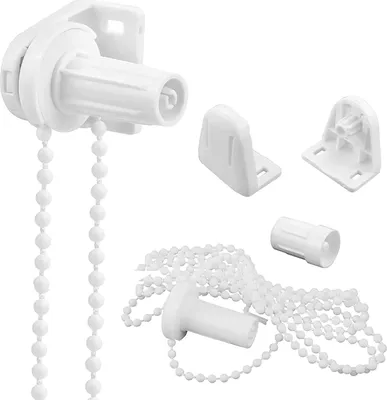Produktbild von Rollo Ersatzteile, Rollo Halterung Fenster für Rollos Klemmhalter mit Kette, Weiß, PVC, Kunststoff, Innenmontage, Badezimmer, 4 Teile, B0 x H0 cm, Handbuch, Hand, Unten