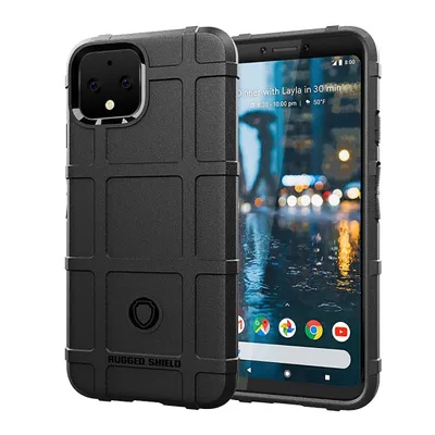 Produktbild von Mobigear Rugged Shield  Google Pixel 4 Hülle Flexibles TPU Backcover Stoßfest - Schwarz