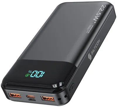 Produktbild von Siltcon® Powerbank 30000mAh – 22,5W Schnellladegerät – USB-C/USB-A – LED-Anzeige – iPhone/Android – Notfallset