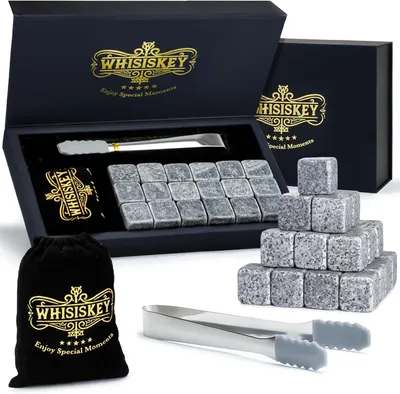 Produktbild von Whiskey Stones Set – 18 Whiskey-Steine – Geschenk für Ihn