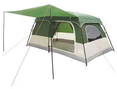 Image de Tente familiale vidaXL verte 420 x 305 x 200 cm en polyester et acier