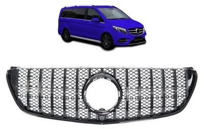 Zdjęcie produktu dla Grill chłodnicy, czarny, pasujący do samochodu Mercedes V-Klasse Viano W447, model Sport Panamericana