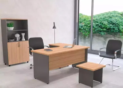 Produktbild von Büroausstattungsset Arbeitsplatz-Ausstattung Eckschreibtisch Aktenschrank