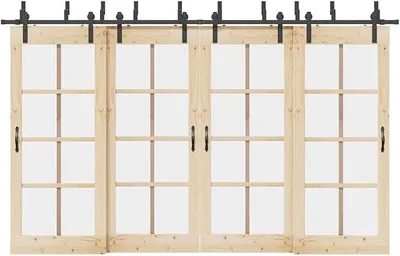 Produktbild von Schiebetürbeschlag-Set 183 cm Stahl Schwarz, Schiebetürsystem, Schiebetür Beschlag - 3295741