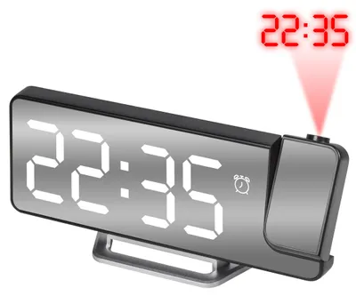 Productafbeelding van Nuvance Digitale Wekker met Projectie - Digitale Klok Slaapkamer - Snooze Functie - Wekkers Digitaal - Alarmklok
