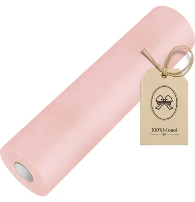 Immagine prodotto di Tovaglia in tessuto non tessuto, 100% Mosel, color rosa pallido (30 cm x 25 m), ideale per decorare la tavola