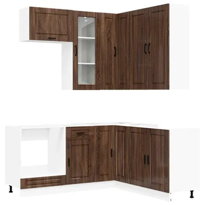 Produktbild von vidaXL Kücheneinheit PORTO 8 stk. Brauneiche Holzwerkstoff