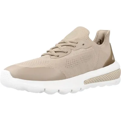Produktbild von Geox D Spherica Actif Frauen Schnürung Gestrickte Stoff Turnschuhe Sand – 7,5 UK - 41 EU - 10,5 US