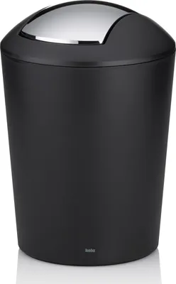 Image de Poubelle avec couvercle basculant - 1,7 l - plastique - blanc - noir