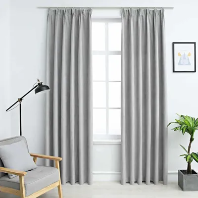Immagine prodotto di VIDAXL -Vorhänge Blackout mit Haken 2 PCs 140x245 cm grau