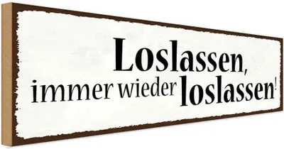 Produktbild von vianmo Holzschild 10x27 cm loslassen immer wieder Dekoration