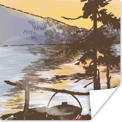 Produktbild von MuchoWow® Poster Kochen - Meer - Berge 100x100 cm - Babyzimmer
