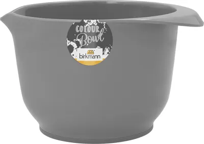 Image de IRKMANN Bol à mélanger et à servir, 1,5 litre, gris, mat, en mélamine, stable, résistant aux rayures, sans BPA