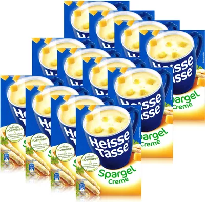 Produktbild von Heisse Tasse Spargel Creme mit Croûtons 3 Beutel á 13,8g (12er Pack)