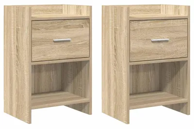 Image de vidaXL Tables de chevet, lot de 2, chêne Sonoma, 40 x 30 x 60 cm, aggloméré