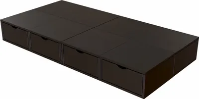 Produktbild von Bett mit Schubladen 90x200 Würfel - Schwarz
