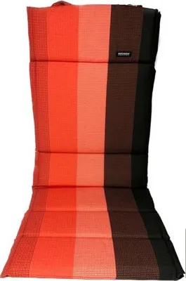 Produktbild von Madison Tuinstoelkussen 123x50 cm aus Polyester und Baumwolle, rot, wasserabweisend, für verstellbare Gartenstühle