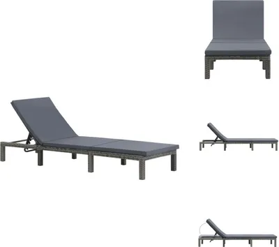 Obrázek produktu pro vidaXL Lehátko s polštářem polyratan antracit - Lehátka na opalování