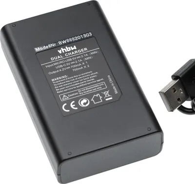 Produktbild von vhbw Dual USB Ladegerät kompatibel mit Nikon Coolpix 3700, 5200, 4200, 5900, P100, P3, 7900, P4, P5000 Kamera/Akku - Ladeschale, Ladeanzeige, 4,2 V