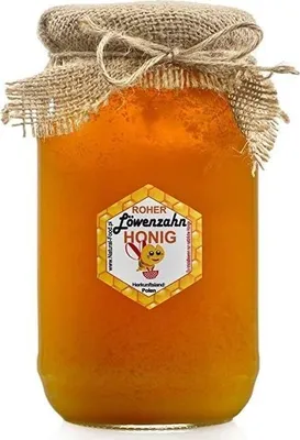 Produktbild von Natural Food - Roher Honig - Natürlich. Unbehandelt, Ungefiltert, Nicht geschleudert - aus Europa, ohne Zusätz- Löwenzahn Honig -1 x 1,1kg