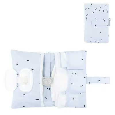 Produktbild von Kikkaboo Windeltasche Bear with me Wickeltasche, Selbstverschluss, Baumwolle blau