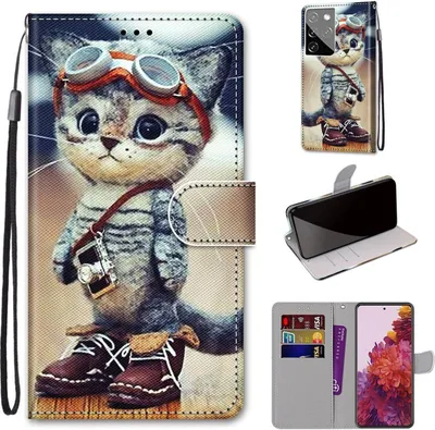 Produktbild von König Design Hülle kompatibel mit Samsung Galaxy S21 Ultra Kunstleder Handyhülle - Handy Case Mehrfarbig