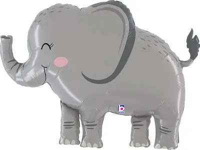 Image de 1 ballon en plastique éléphant gris, 84 cm / 33 inch