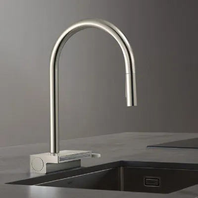 Produktbild von hansgrohe Küchenarmatur Aquno Einhebel Küchenarmatur mit ausziehbarem Auslauf, Armatur Küche (Warmwasserarmatur & Kaltwasserarmatur, Kaltwassserhahn