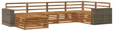 Produktbild von vidaXL Outdoor-Sofagarnitur 6 stk. Natur