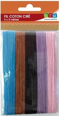 Produktbild von Baumwolle Faden gewachst 5 Farben - 5 x 5 m