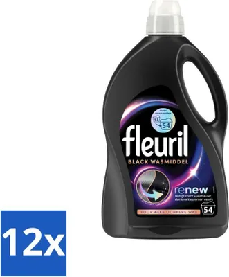 Produktbild von Fleuril - Waschmittel - Renew Black Flüssigwaschmittel - Schwarze Wäsche - 54 Wäschen - Vorteilspack - 12 Stücke