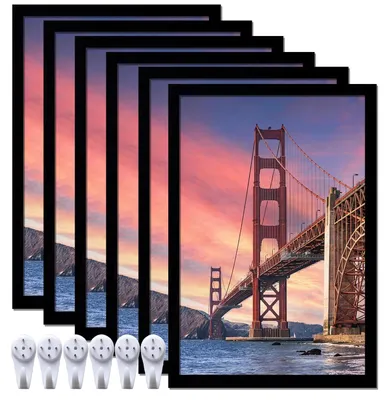 Image de Omgoods - 6 lots de cadres photo de 20 x 30 cm, de couleur noire, pour des photos de 8 x 12 cm