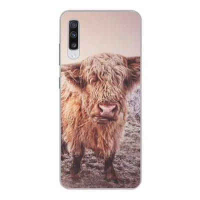 Produktbild von MuchoWow® Handyhülle Schutzhülle Hülle für Samsung Galaxy A70 Schottische Hochlandbewohner - Licht - Himmel - Natur Silikon Softcase Handy Hülle - Schutzhaube